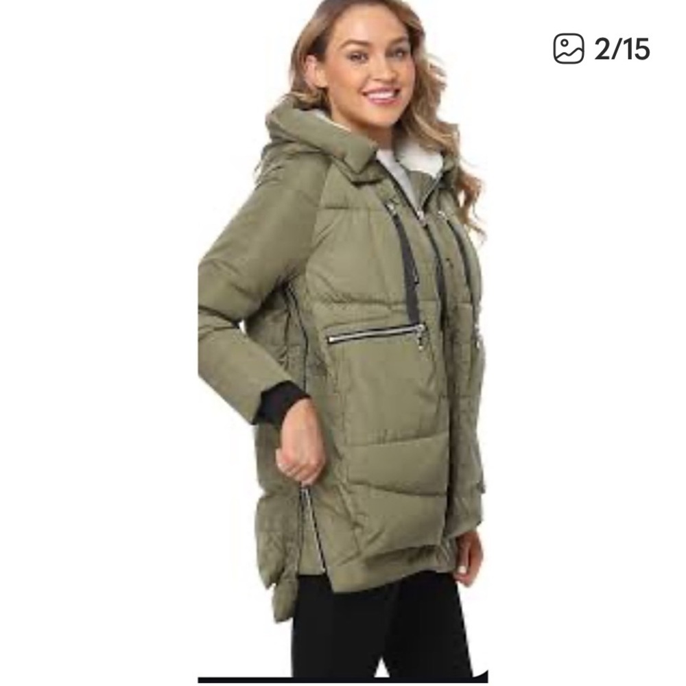 Viral Orolay Women's Thick Down Jacket coat $200 utility puffer casual spring - Picture 10 of 16